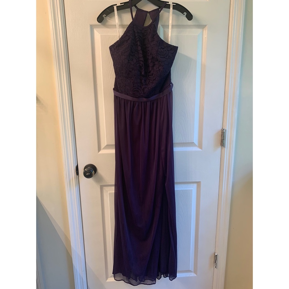 David’s Bridal purple bridesmaid dress